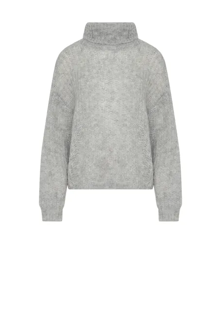 Šedý rolák svetr s mohairovým vláknem