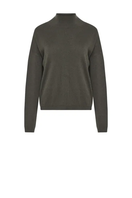 Zelený rolák svetr z merino vlny a kašmíru