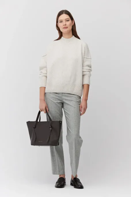 Béžový svetr s merinov wool a bavlnou