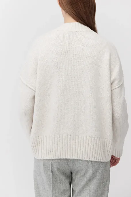 Béžový svetr s merinov wool a bavlnou