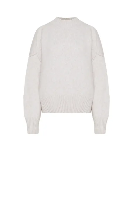 Béžový svetr s merinov wool a bavlnou