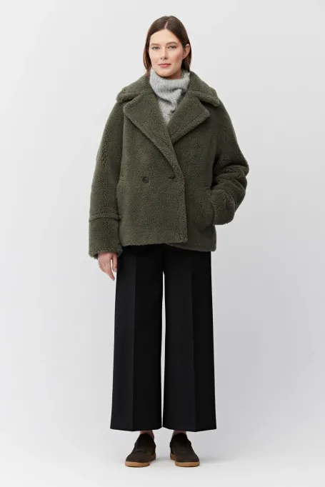 Černé kalhoty z vlny typu culotte