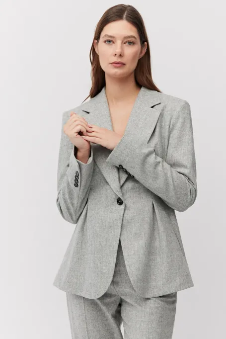 Šedý blejzr k obleku z kašmíru