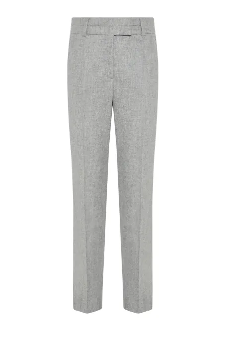 Šedé kalhoty k obleku s kašmírem