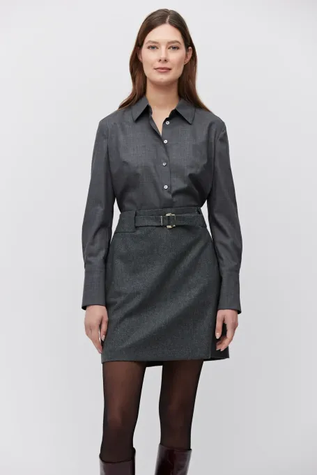 Šedá mini sukně s kašmírem