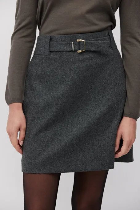 Šedá mini sukně s kašmírem