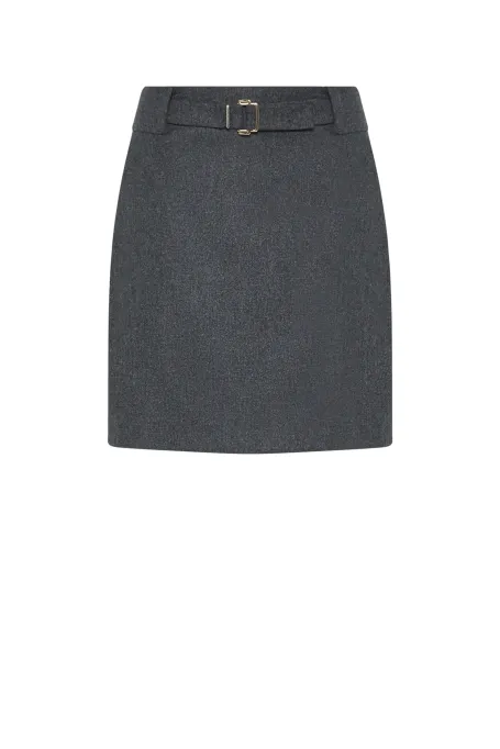 Šedá mini sukně s kašmírem
