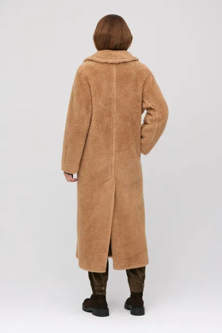 Kamelový kabát teddy bear s velbloudí vlnou a hedvábím