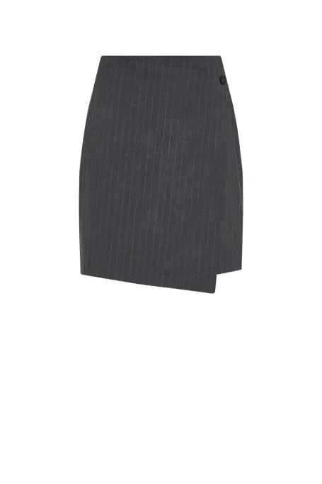 Šedá vlněná mini sukně s tenisovým vzorem