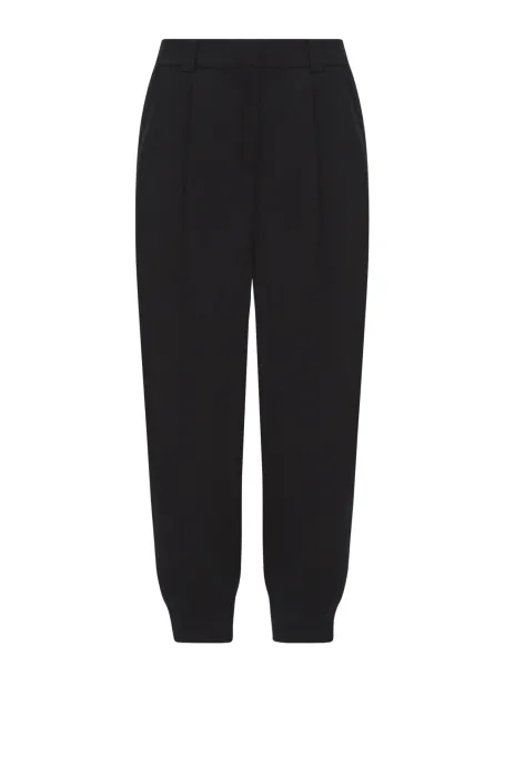 Černé kalhoty s vlnou a lnem