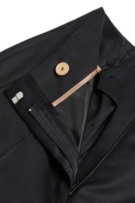 Černé kalhoty z vlny typu culotte