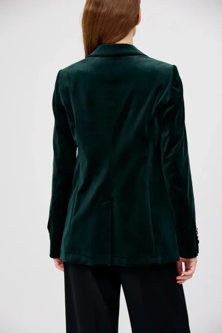 Sametový jednobarevný sako