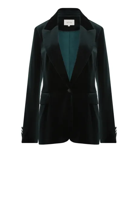 Sametový jednobarevný sako