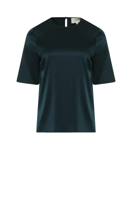 Smaragdová blůza z hedvábí.