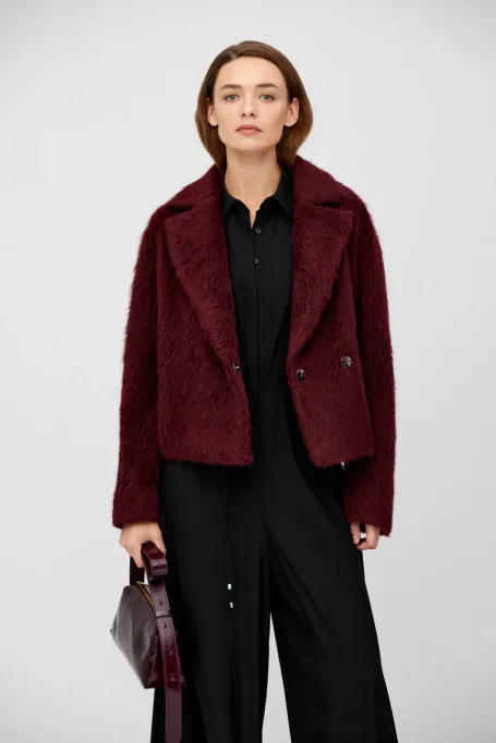 Třešňová bunda s alpakou a jehněčí vlnou - Patrizia Aryton