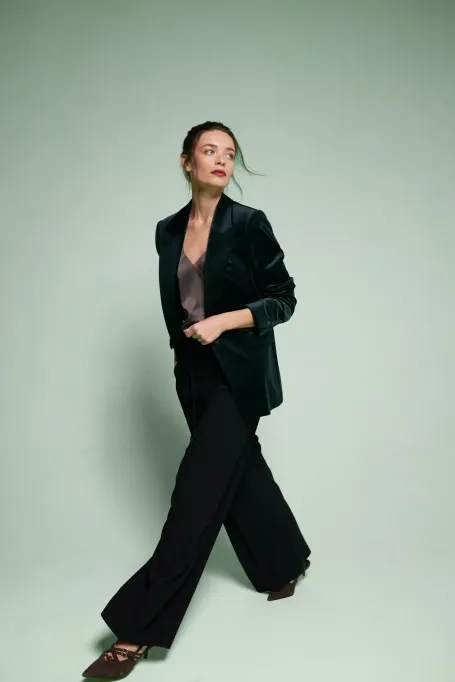 Sametový jednobarevný sako - Patrizia Aryton