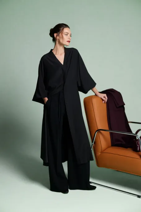 Černé hedvábné šaty - Patrizia Aryton