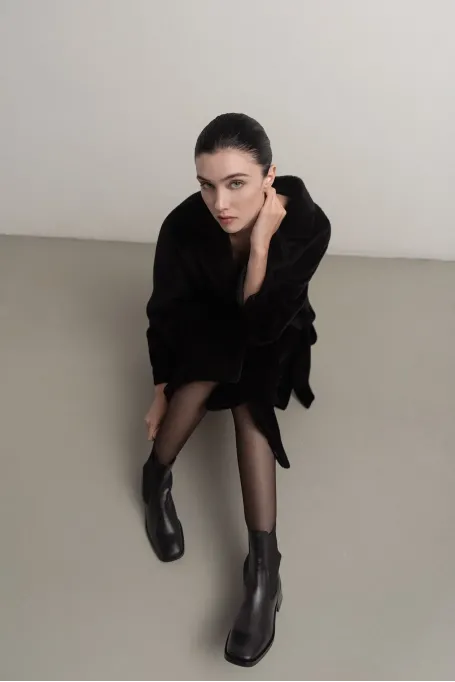 Černé kožené boty - Patrizia Aryton