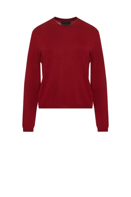 Červená halenka z merino vlny