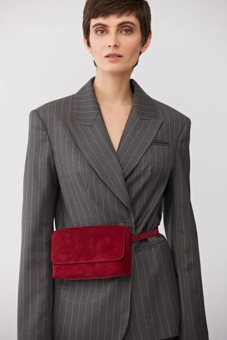 Červená kabelka ze semišové kůže - Patrizia Aryton