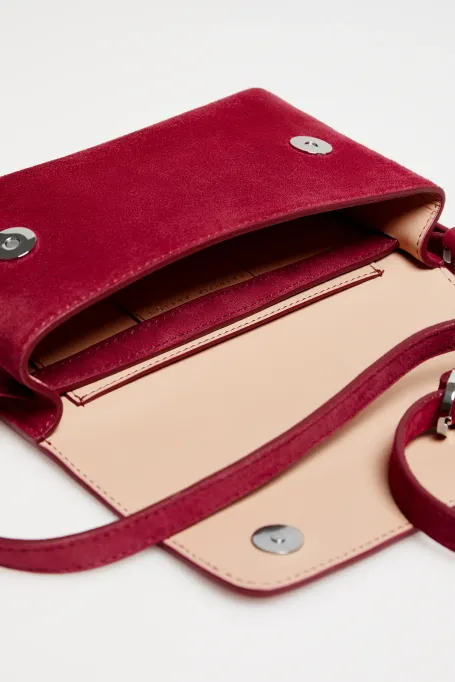 Červená kabelka ze semišové kůže - Patrizia Aryton