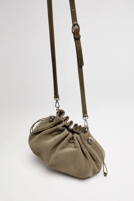 Zelená kabelka ze semišové kůže - Patrizia Aryton