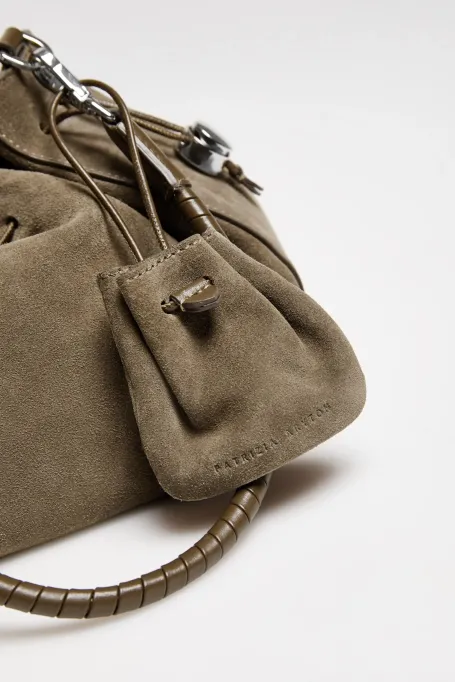 Zelená kabelka ze semišové kůže - Patrizia Aryton