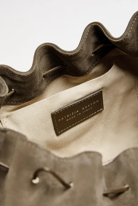 Zelená kabelka ze semišové kůže - Patrizia Aryton