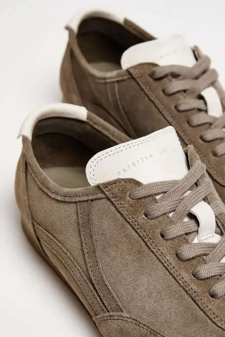 Zelené sneakersy ze semišové kůže