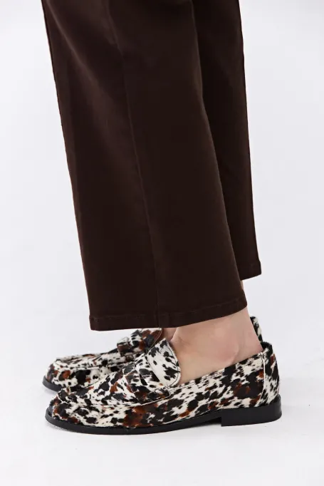Kožené loafersy se zvířecím vzorem