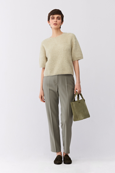 Zelené vlněné kalhoty