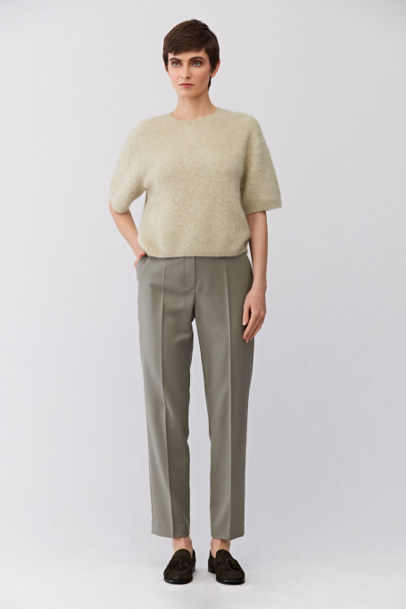 Zelené vlněné kalhoty