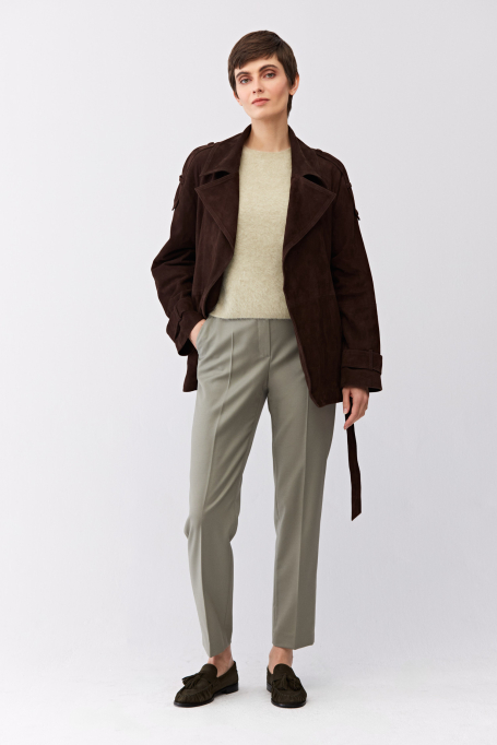 Zelené vlněné kalhoty