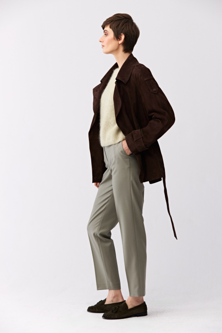 Zelené vlněné kalhoty