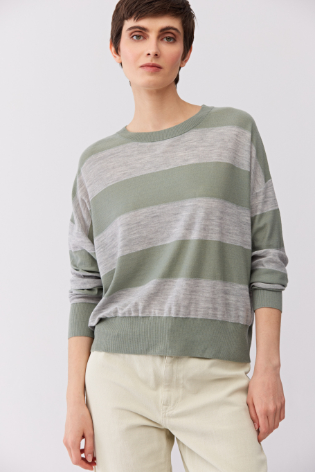 Pruhovaná halenka s kašmírem a hedvábím