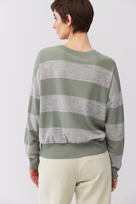 Pruhovaná halenka s kašmírem a hedvábím