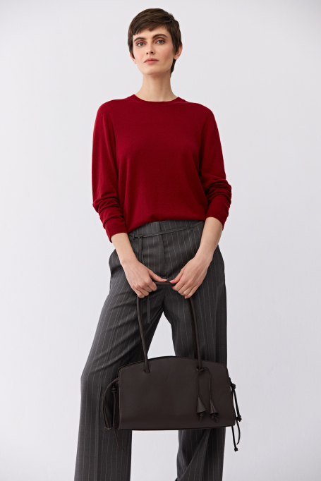 Červená halenka z merino vlny