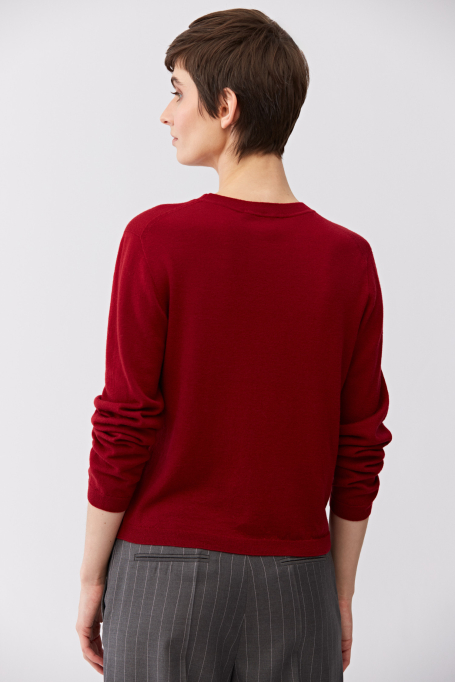 Červená halenka z merino vlny