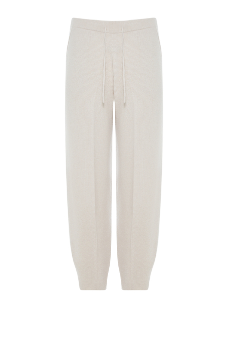 Šedé úpletové kalhoty z merino vlny