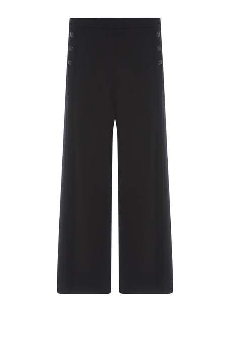 Černé úpletové kalhoty culotte