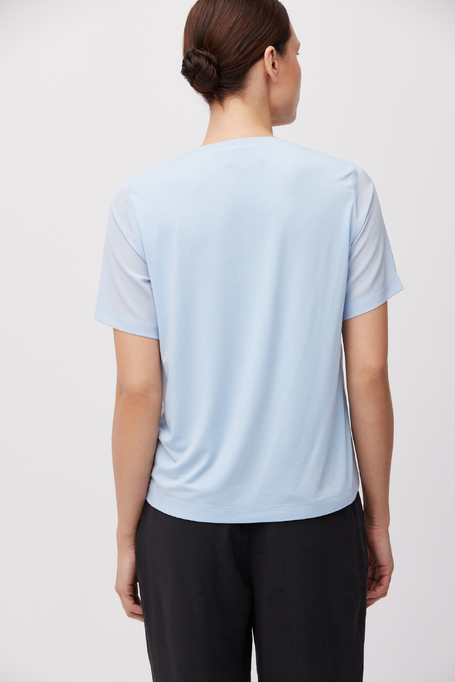 Modrá halenka Brigette s hedvábím 