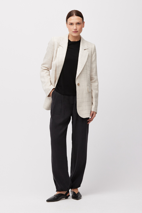 Černé kalhoty ze směsi lnu a lyocellu