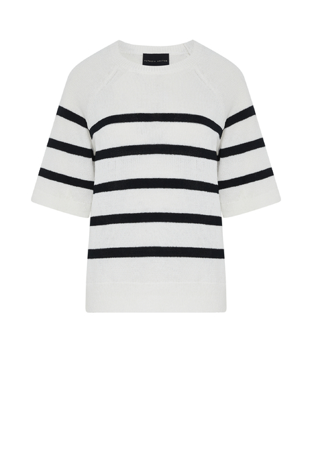 Pruhovaný svetr s krátkým rukávem