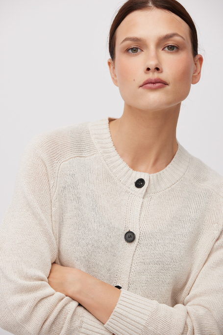 Béžový kardigan ze lnu