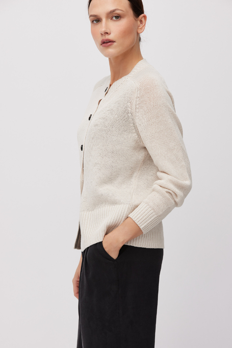 Béžový kardigan ze lnu