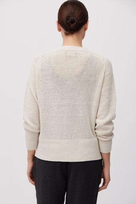 Béžový kardigan ze lnu