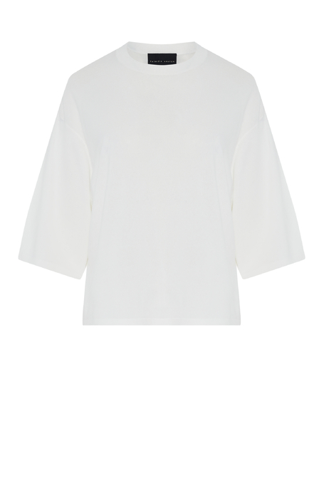 Bílá úpletová halenka s kulatým výstřihem - Patrizia Aryton