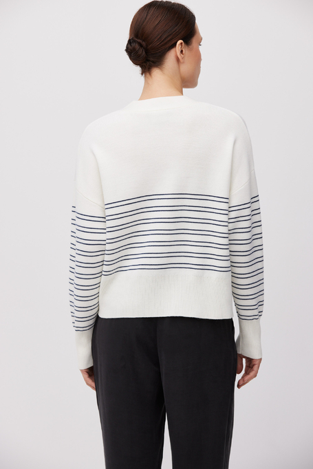 Pruhovaný kardigan z merino vlny