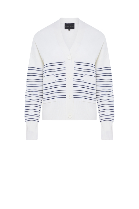 Pruhovaný kardigan z merino vlny