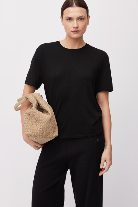 Černá halenka s lyocellem a kašmírem